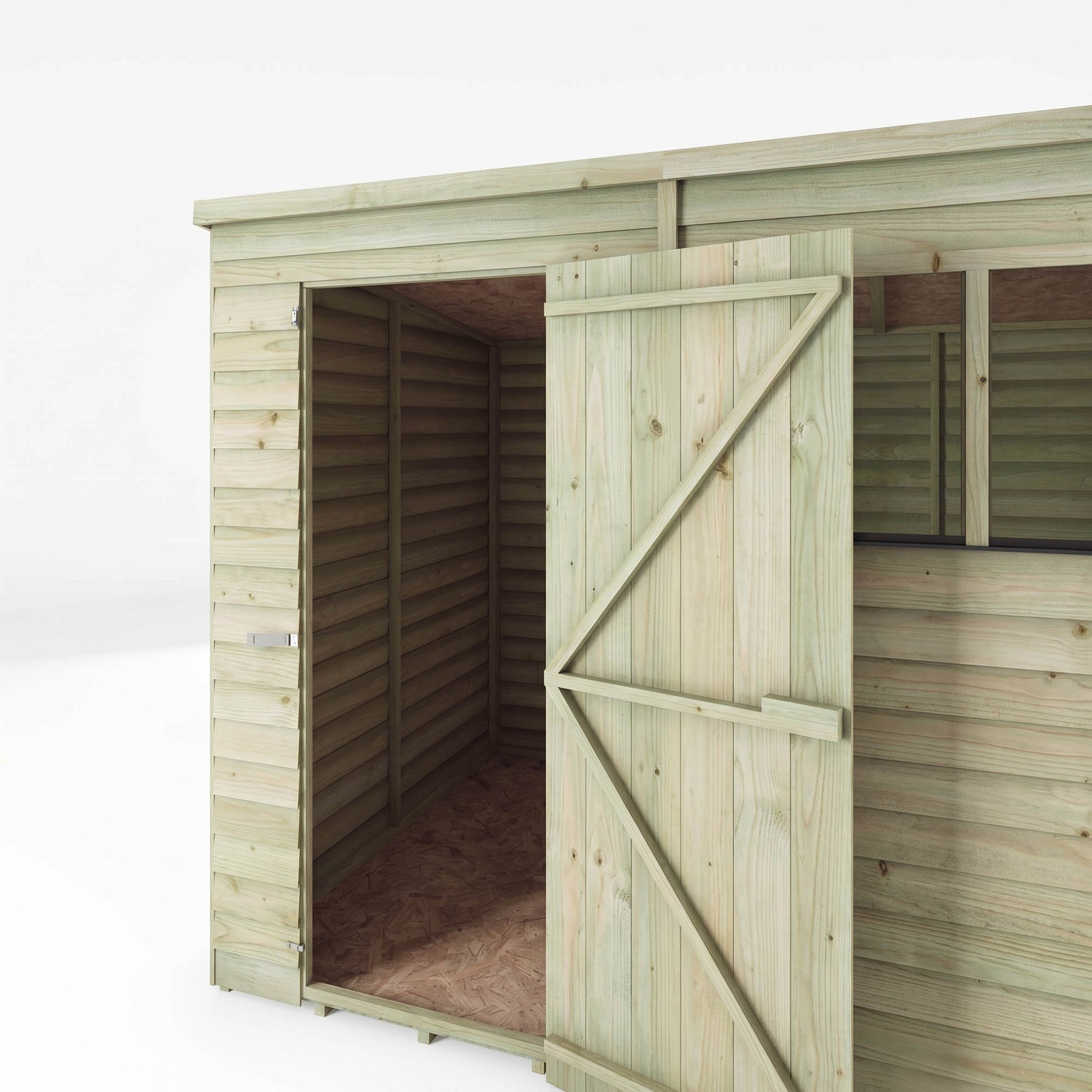 The Overlap Pent Shed 8'x6' - Taylors Garden Buildings (view 7)