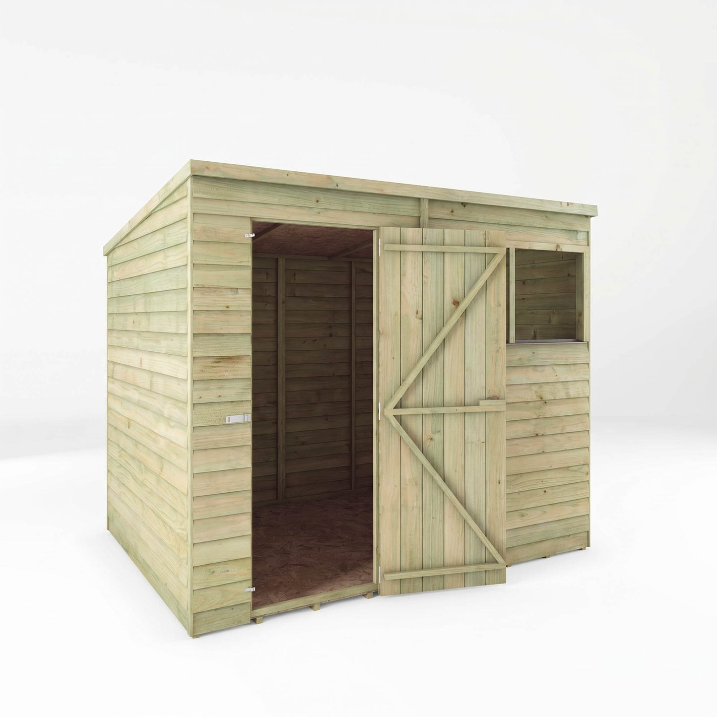 The Overlap Pent Shed 8'x6' - Taylors Garden Buildings (view 6)