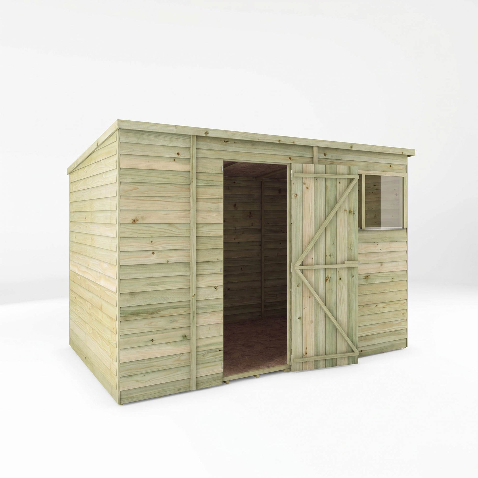 The Overlap Pent Shed 10'x6' - Taylors Garden Buildings (view 7)