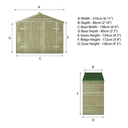 Overlap Bike Store Shed 3'x7'