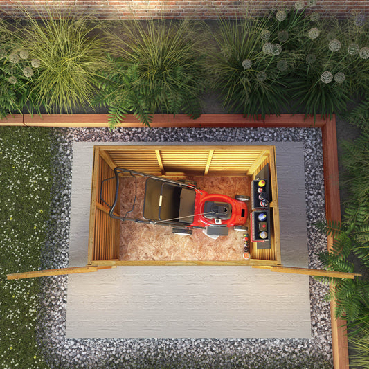 Overlap Pent Mower Store Shed 5'x3'