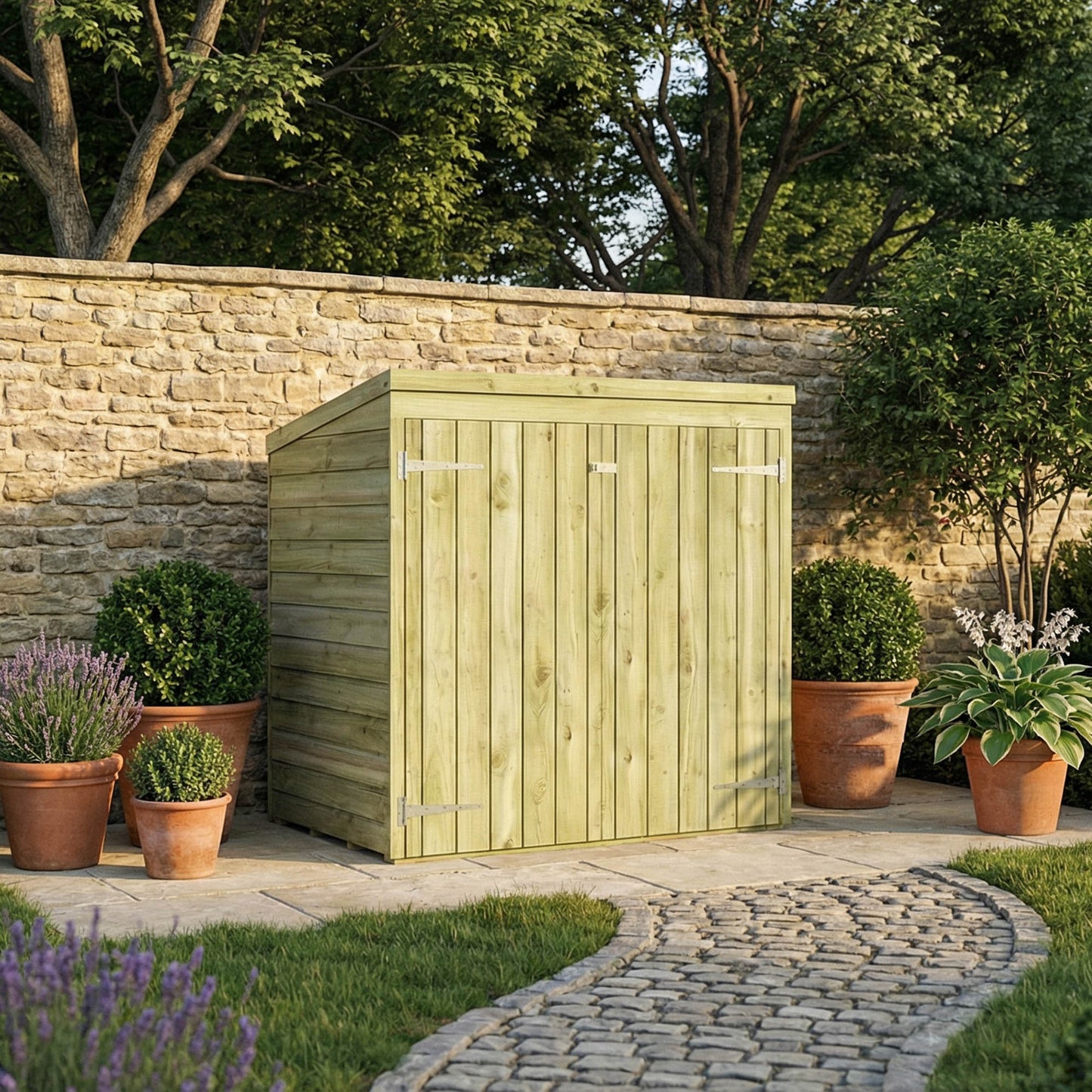 Overlap Pent Mower Store Shed 5'x3'