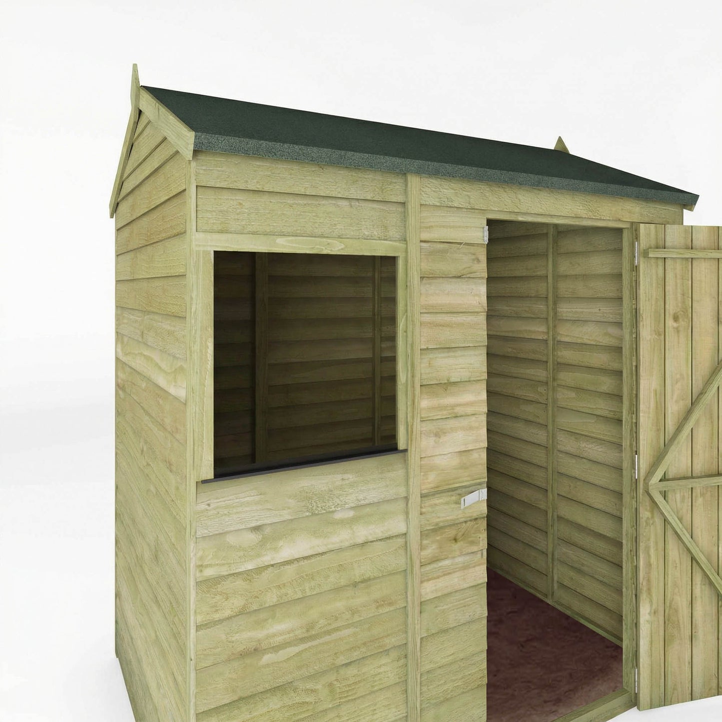 Overlap Reverse Shed Apex 6'x4'