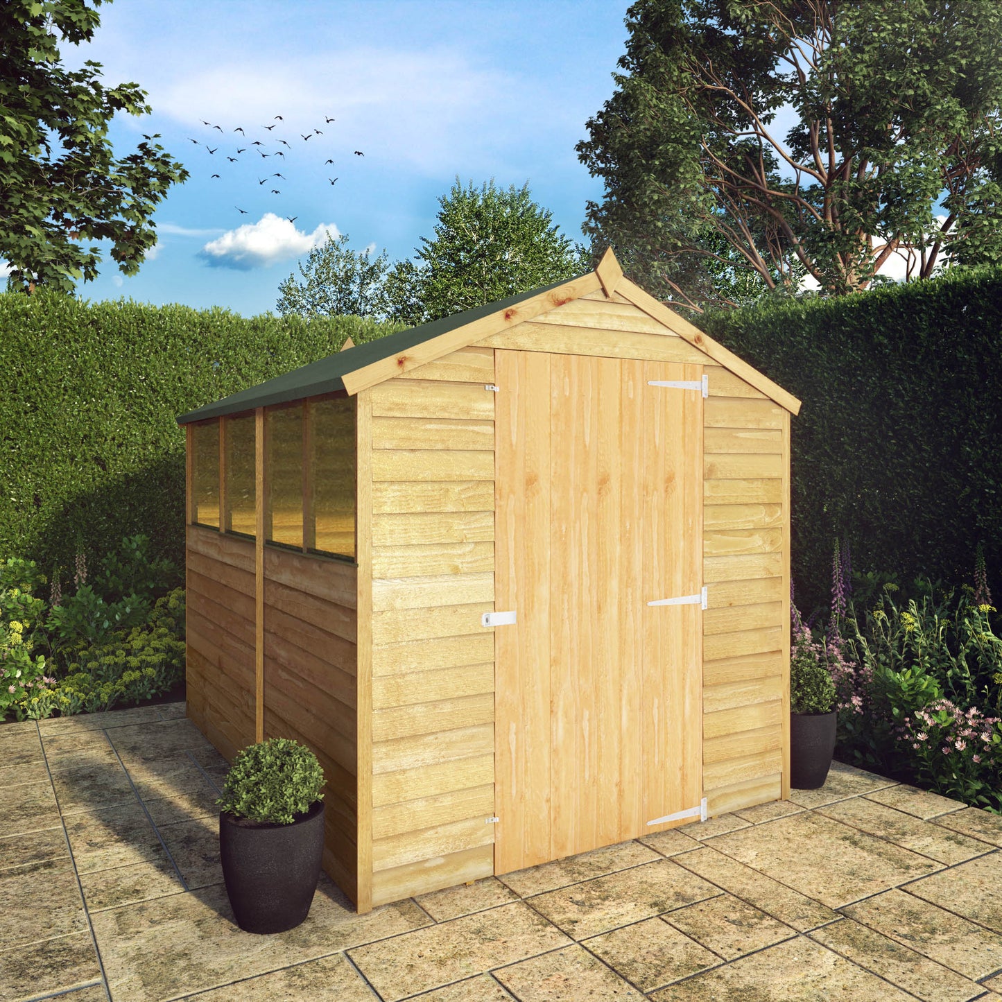 Overlap Apex Shed - Single Door 8'x6'