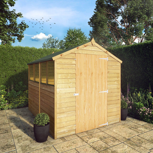 Overlap Apex Shed - Single Door 8'x6'