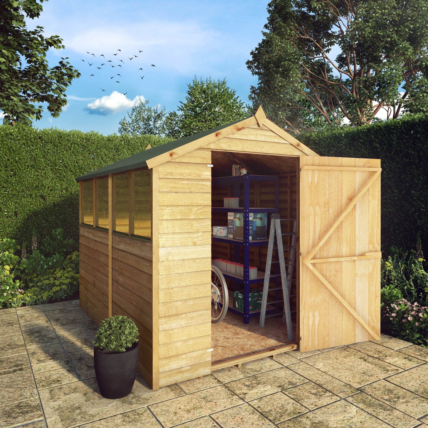 Overlap Apex Shed - Single Door 8'x6'
