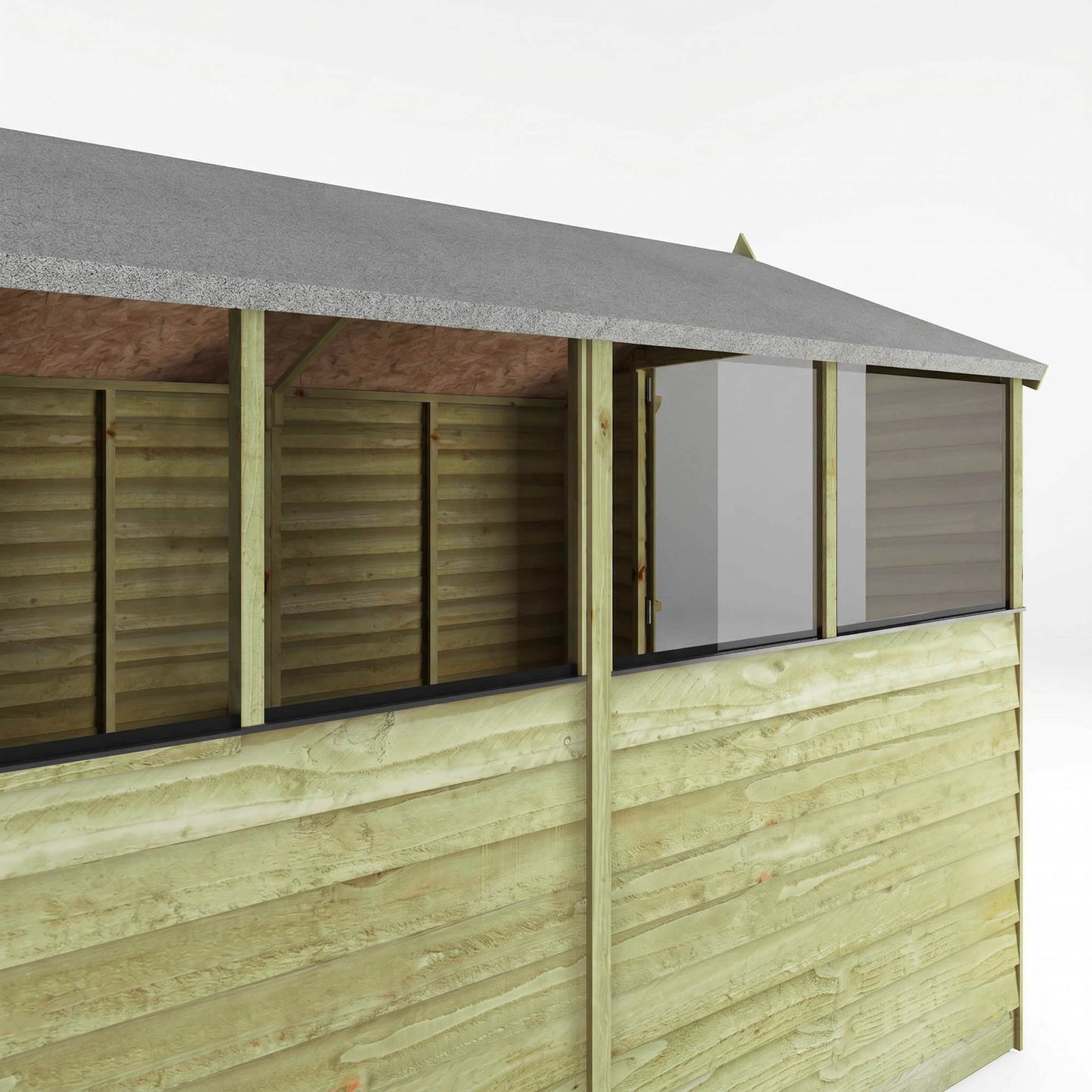 Overlap Apex Shed - Single Door 8'x6'