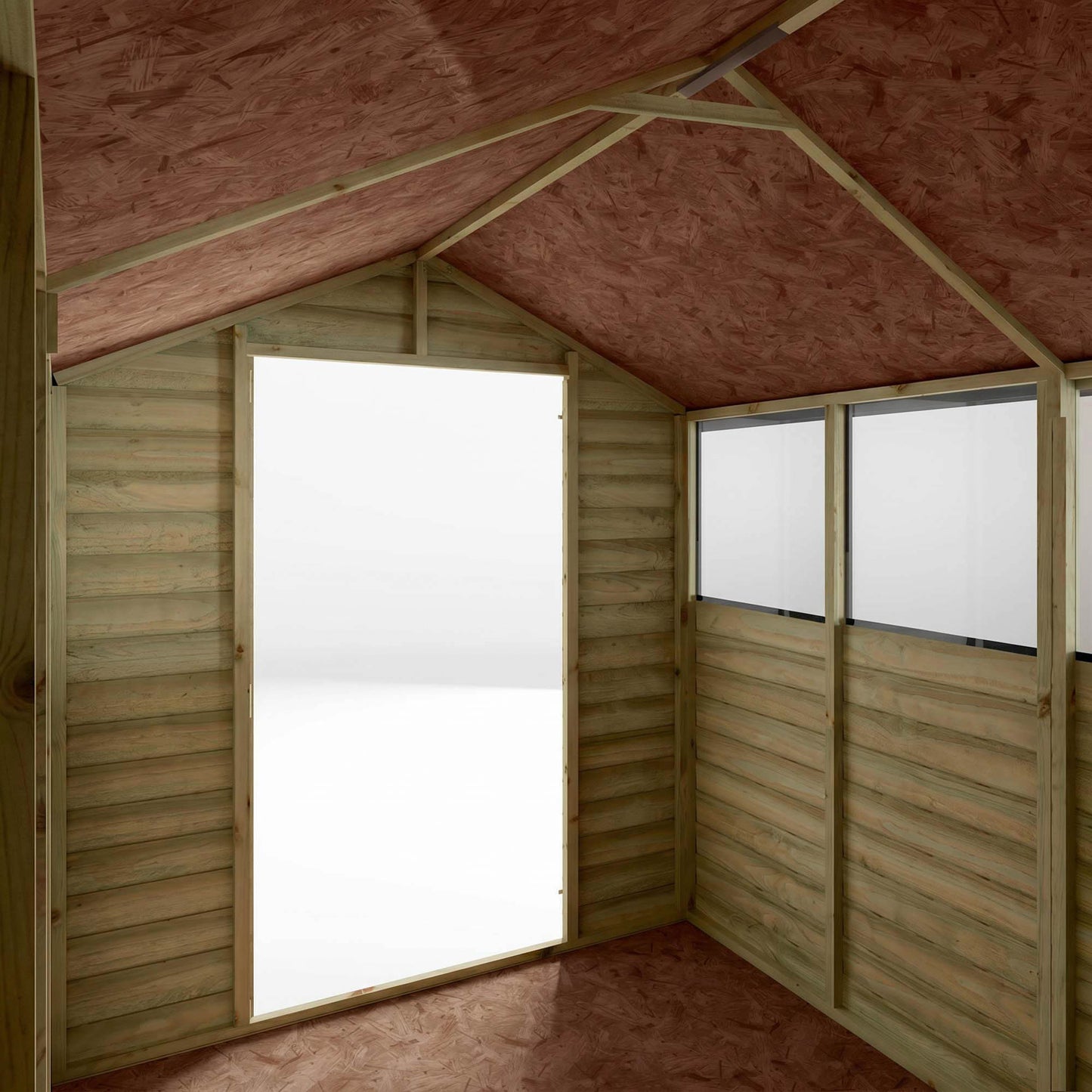 Overlap Apex Shed - Single Door 8'x6'