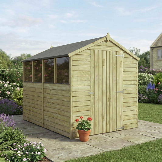 Overlap Apex Shed - Single Door 8'x6'