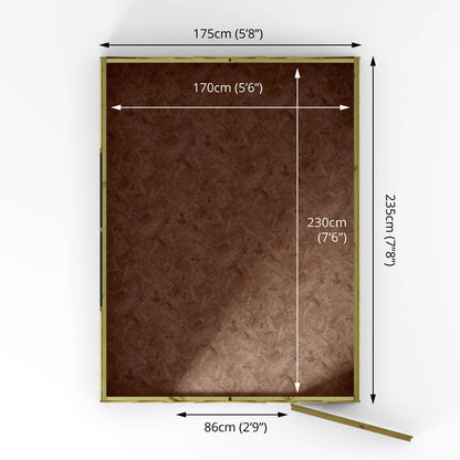 Overlap Apex Shed - Single Door 8'x6'