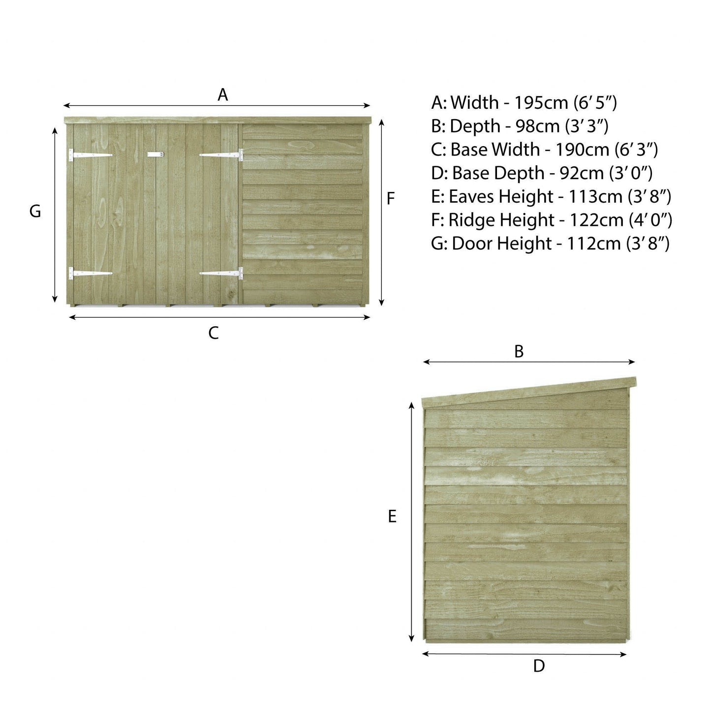 Mercia Overlap Pent Bike Store 3'x6'