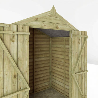 Overlap Apex Shed Double Door - Windowless 4'x6'