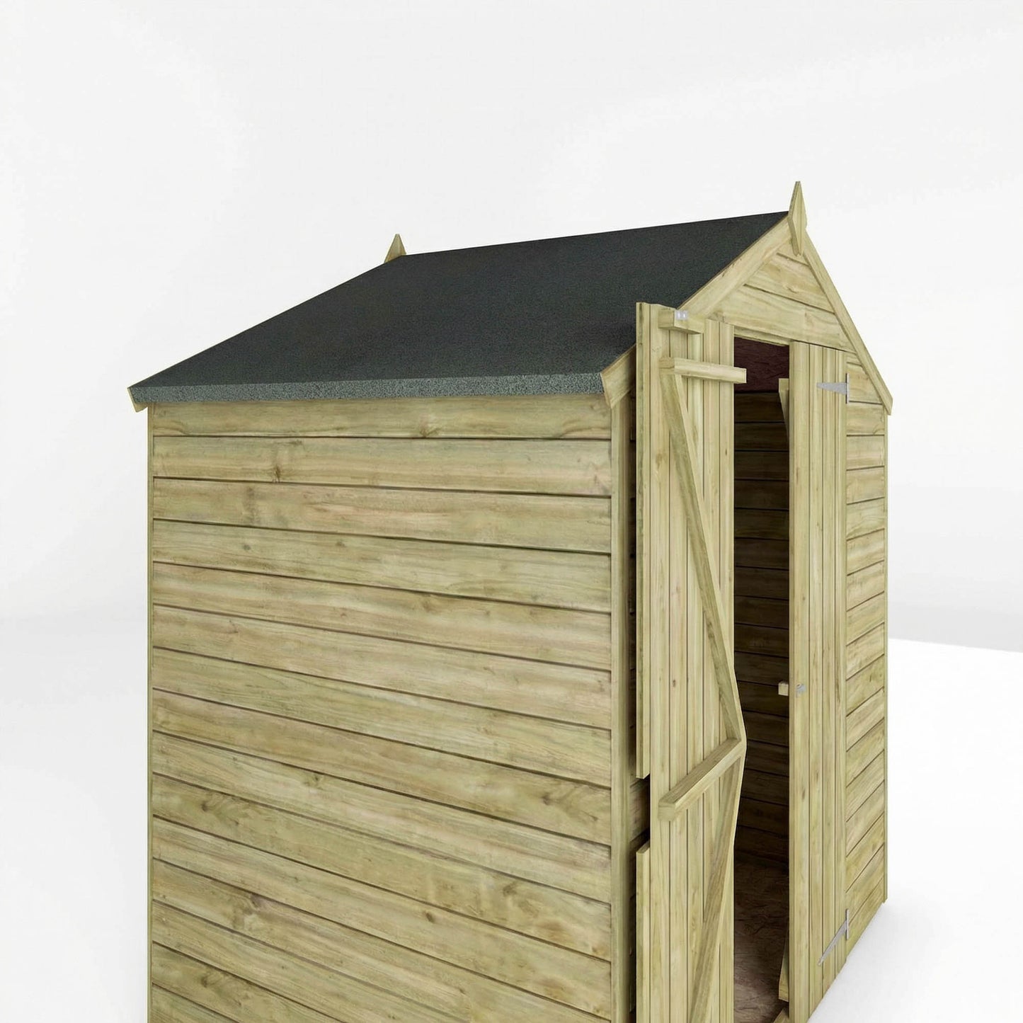 Overlap Apex Shed Double Door - Windowless 4'x6'