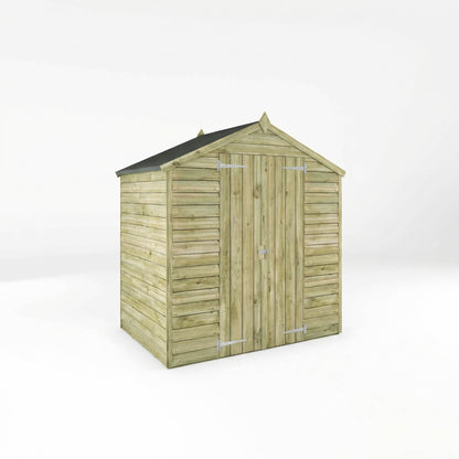 Overlap Apex Shed Double Door - Windowless 4'x6'