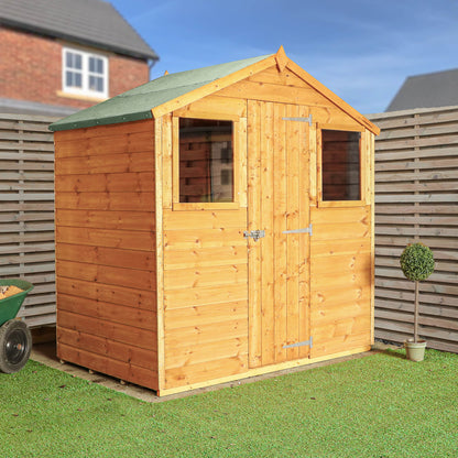 Mercia Dip Treated Shiplap Apex Shed 4'x6' - Front Windows