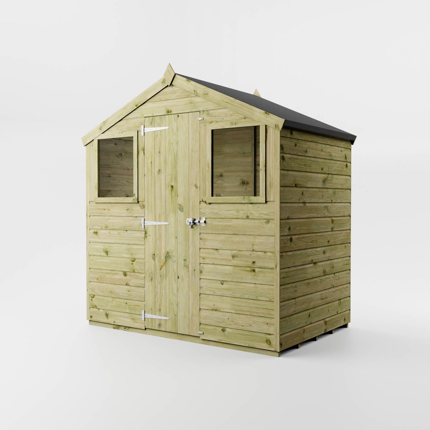 Mercia Dip Treated Shiplap Apex Shed 4'x6' - Front Windows