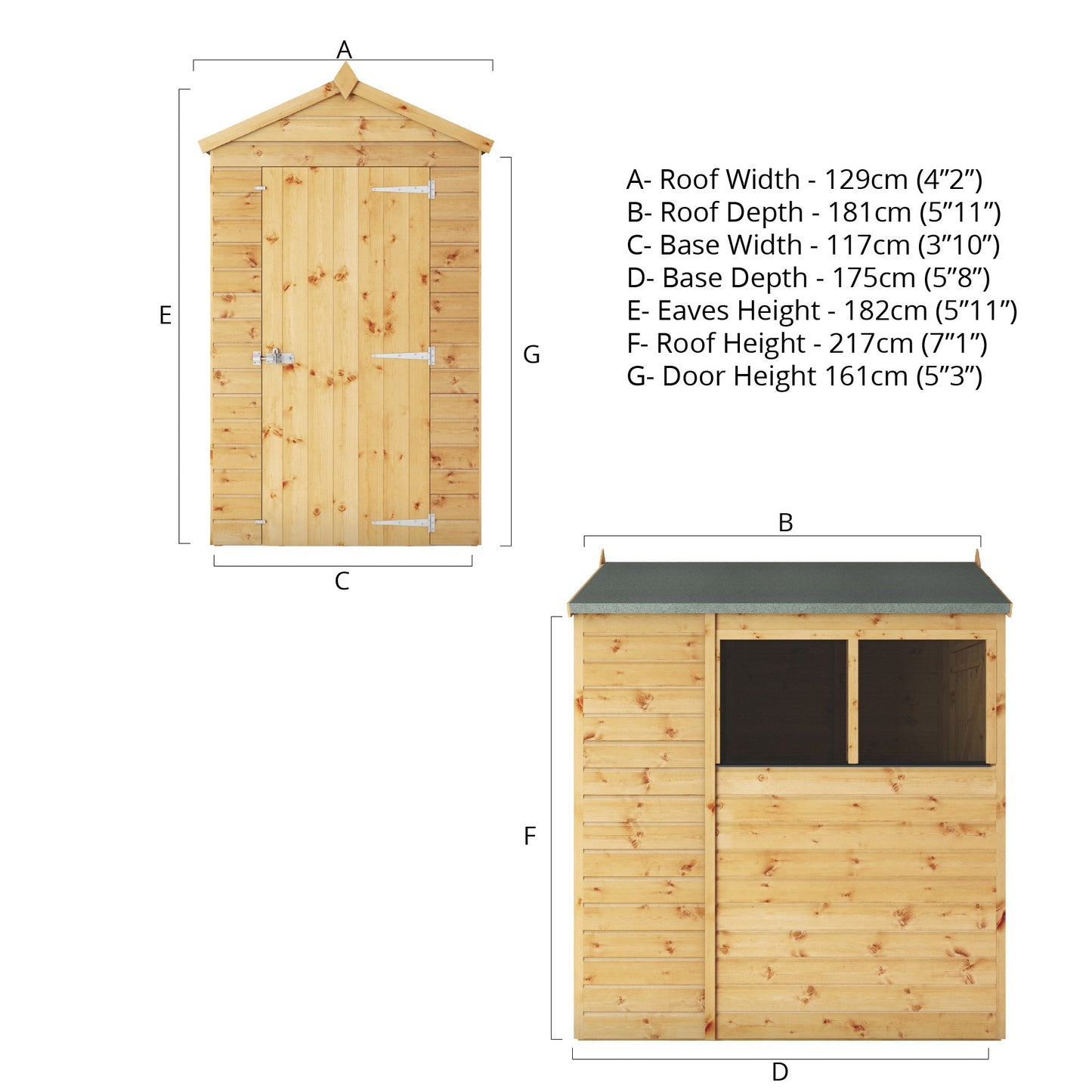 Mercia Dip Treated Shiplap Apex Shed 6'x4'