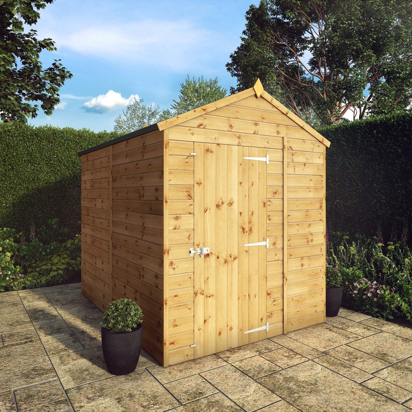 Mercia Dip Treated Shiplap Apex Shed 8'x6' - Windowless