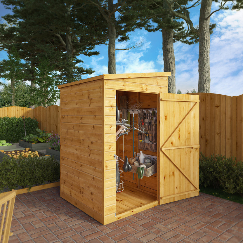 Mercia Dip Treated Shiplap Pent Shed 4'x4' Windowless