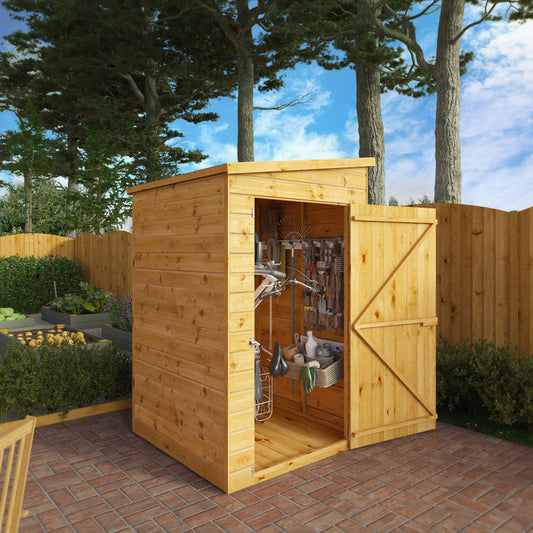 Mercia Dip Treated Shiplap Pent Shed 4'x4' Windowless