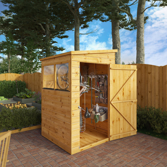 Mercia Dip Treated Shiplap Pent Shed 4'x4'