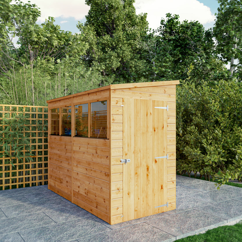 Mercia Dip Treated Shiplap Pent Shed 8'x4'