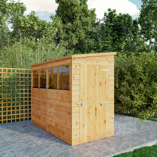 Mercia Dip Treated Shiplap Pent Shed 8'x4'