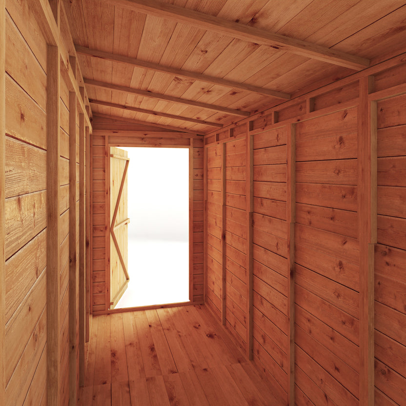 Mercia Dip Treated Shiplap Pent Shed 12'x4' Windowless