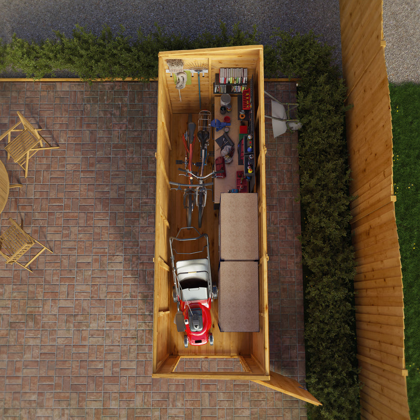 Mercia Dip Treated Shiplap Pent Shed 12'x4' Windowless