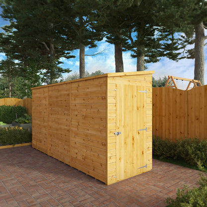 Mercia Dip Treated Shiplap Pent Shed 12'x4' Windowless