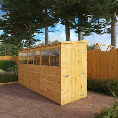 Mercia Dip Treated Shiplap Pent Shed 12'x4'