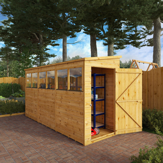 Mercia Dip Treated Shiplap Pent Shed 12'x4'