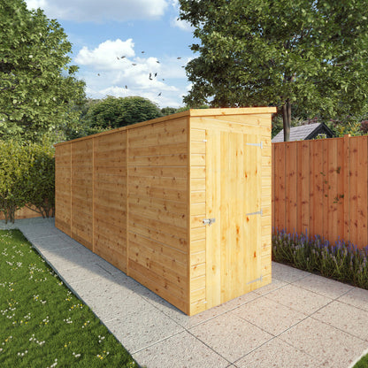 Mercia Dip Treated Shiplap Pent Shed 16'x4' Windowless