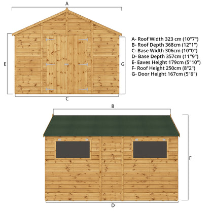 Mercia Premium Shiplap Apex Workshop 12'x10'