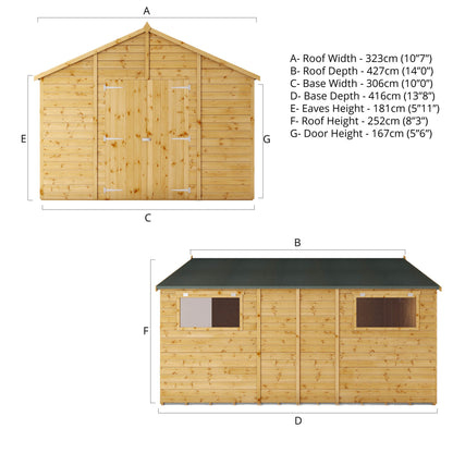 Mercia Premium Shiplap Apex Workshop 14'x10'