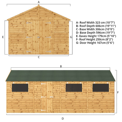 Mercia Premium Shiplap Apex Workshop 20'x10'