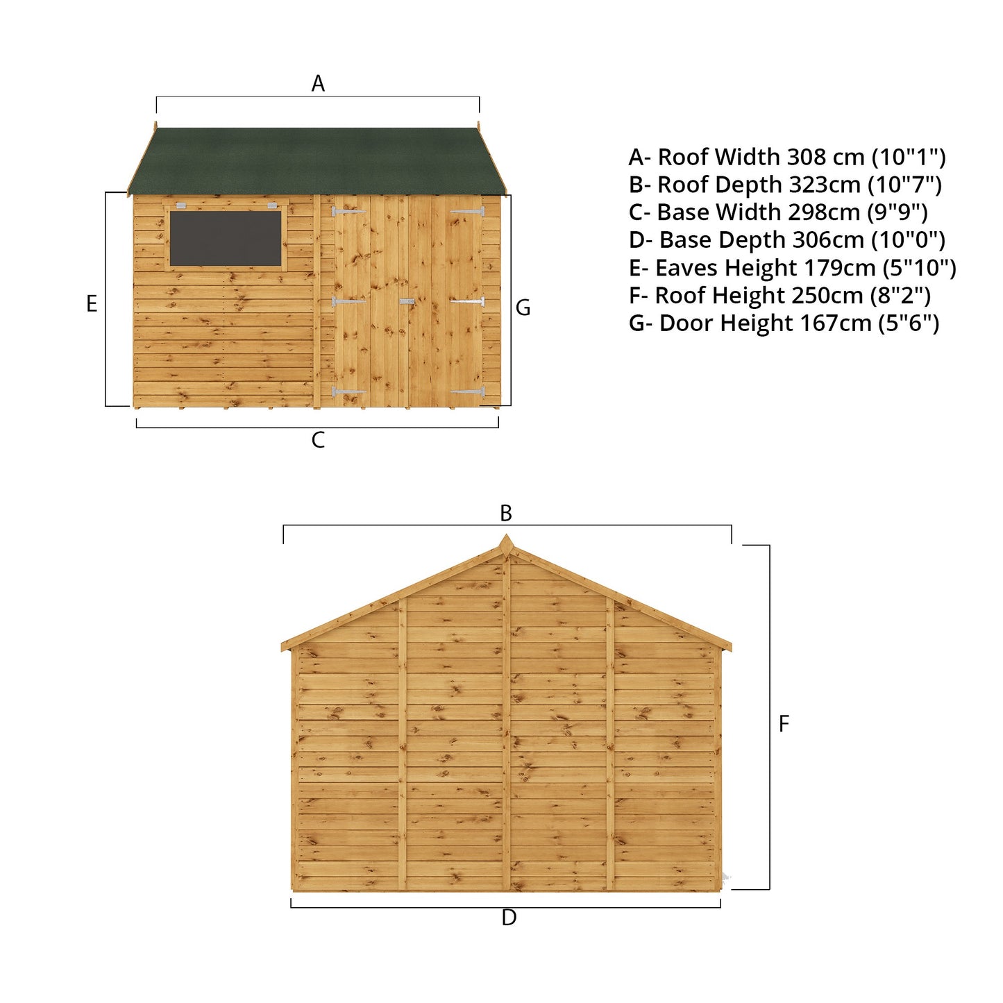 Mercia Premium Shiplap Reverse Apex Workshop 10'x10'
