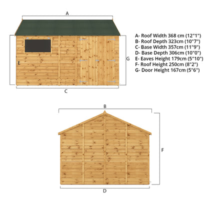 Mercia Premium Shiplap Reverse Apex Workshop 12'x10'