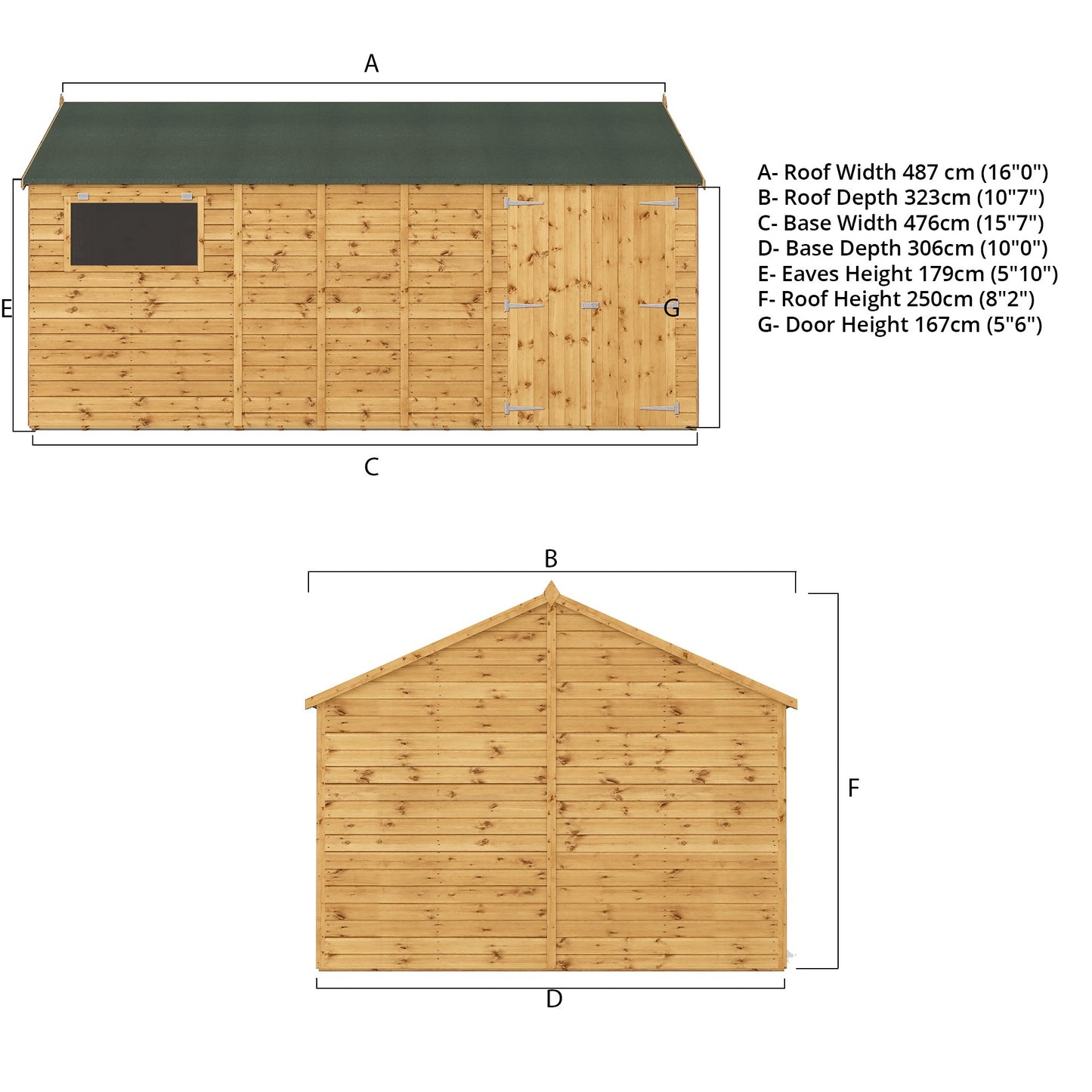 Mercia Premium Shiplap Reverse Apex Workshop 16'x10'