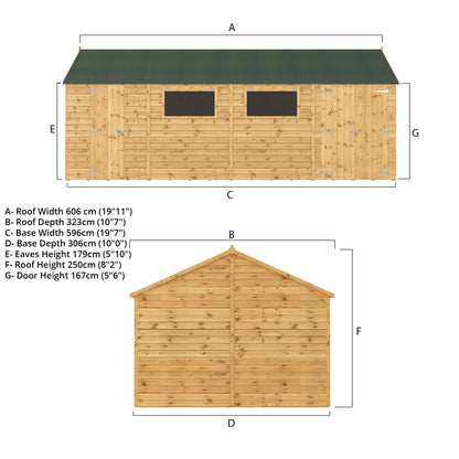 Mercia Premium Shiplap Reverse Apex Workshop 20'x10'