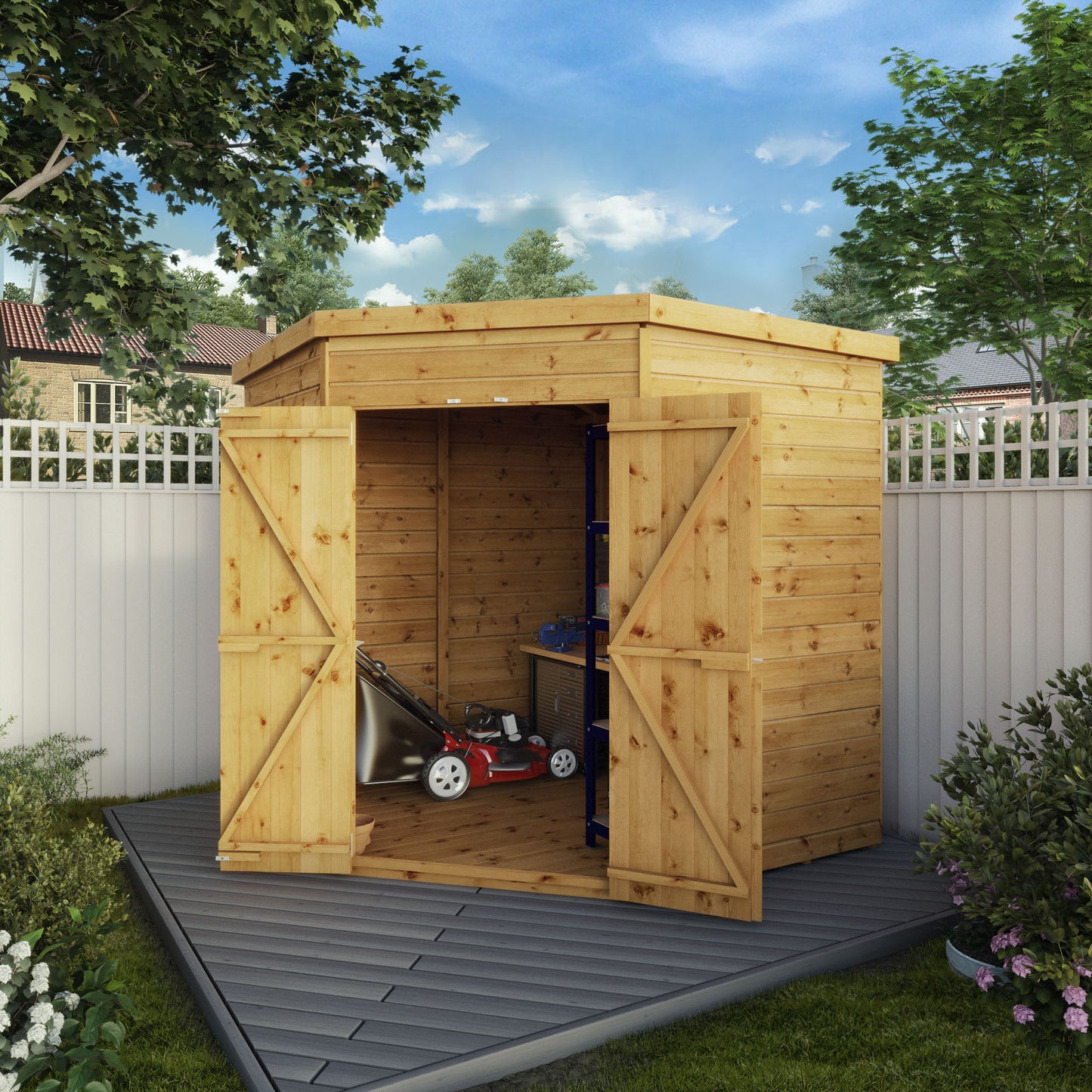 Mercia Dip Treated Shiplap Corner Shed 7'x7'