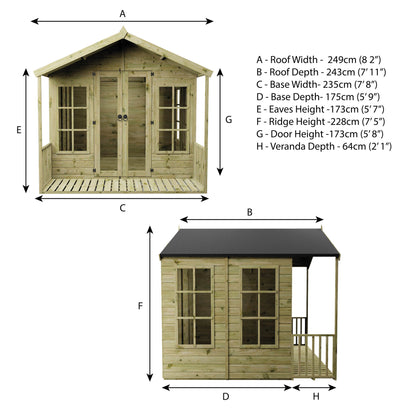 Premium Wessex Summerhouse 8'x8'