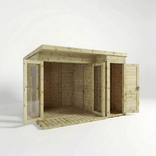 Premium Garden Room Summerhouse with Side Shed 10'x8'