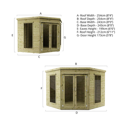 Premium Corner Summerhouse 8'x8'