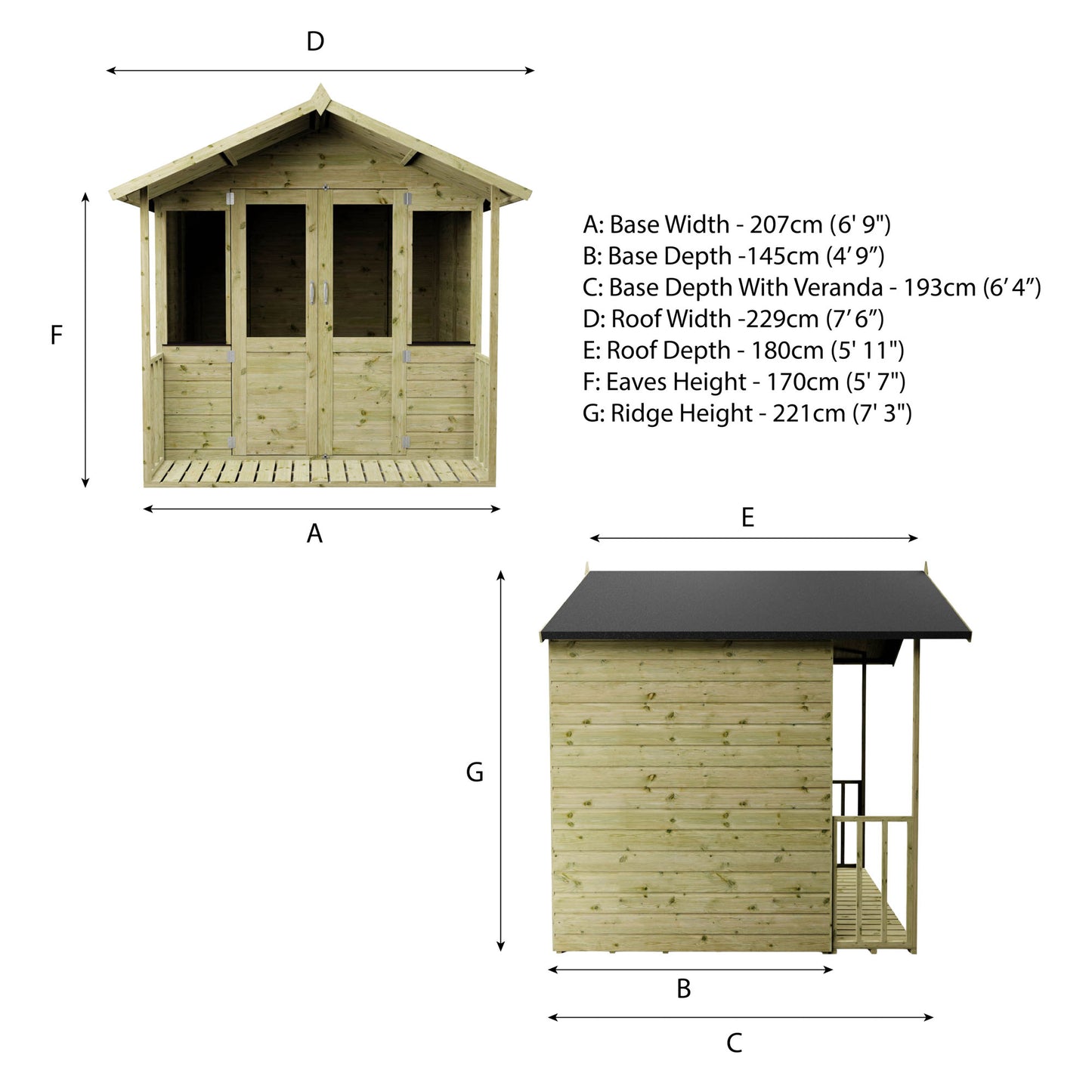 Traditional Summer House 7'x7'
