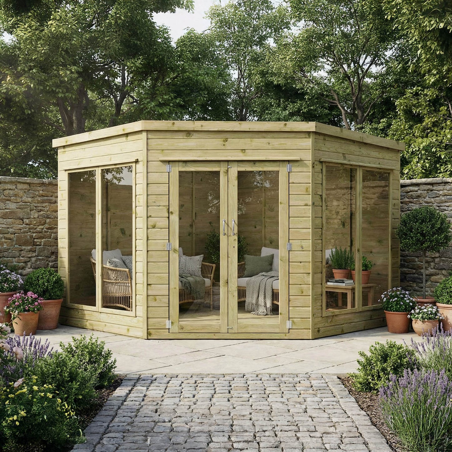 Premium Corner Summerhouse 9'x9'