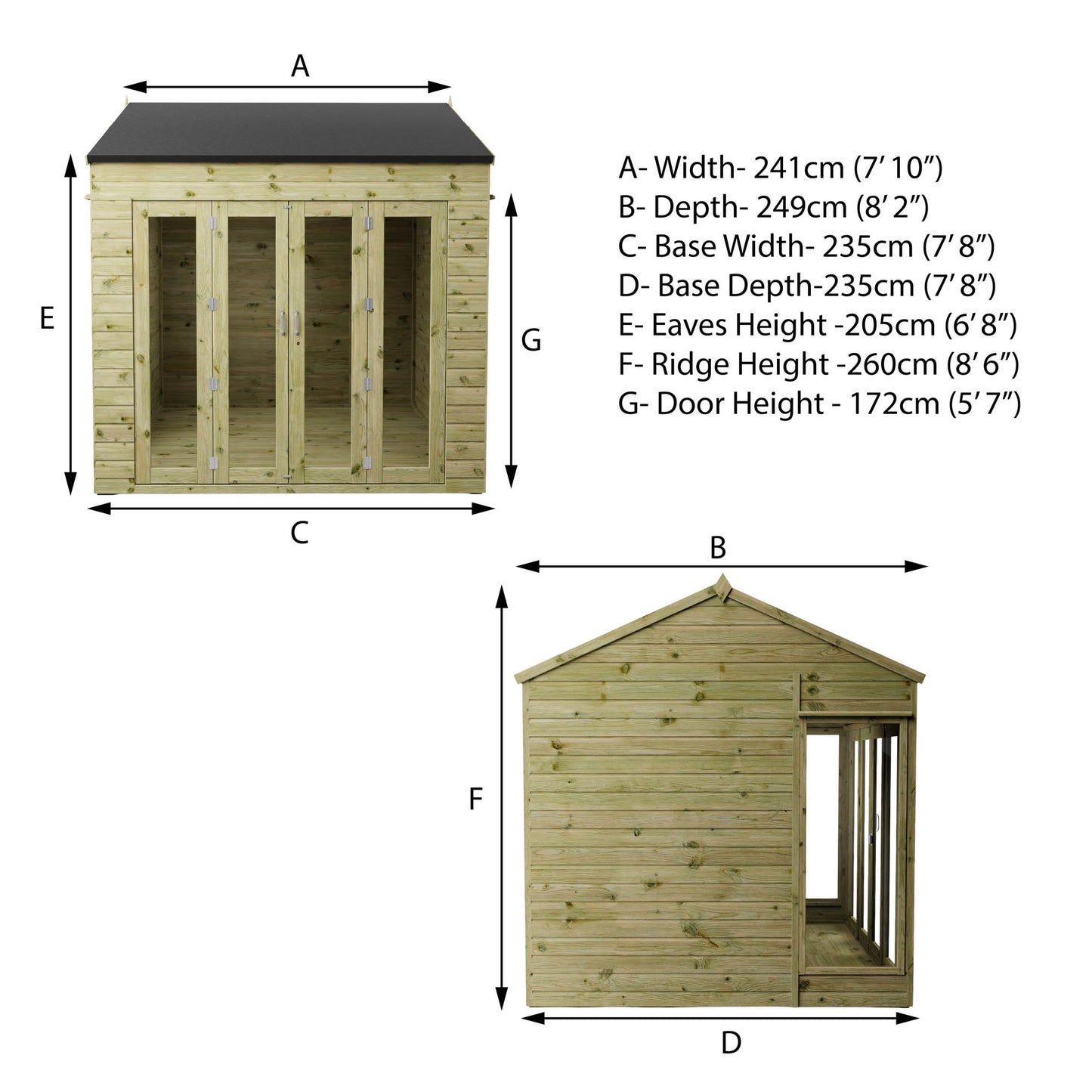 Vermont Summerhouse 8'x8'