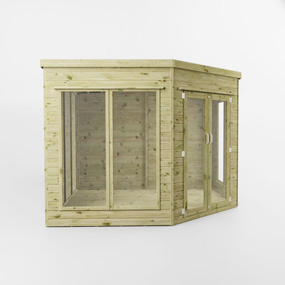 Premium Corner Summerhouse with side Shed 9'x13'