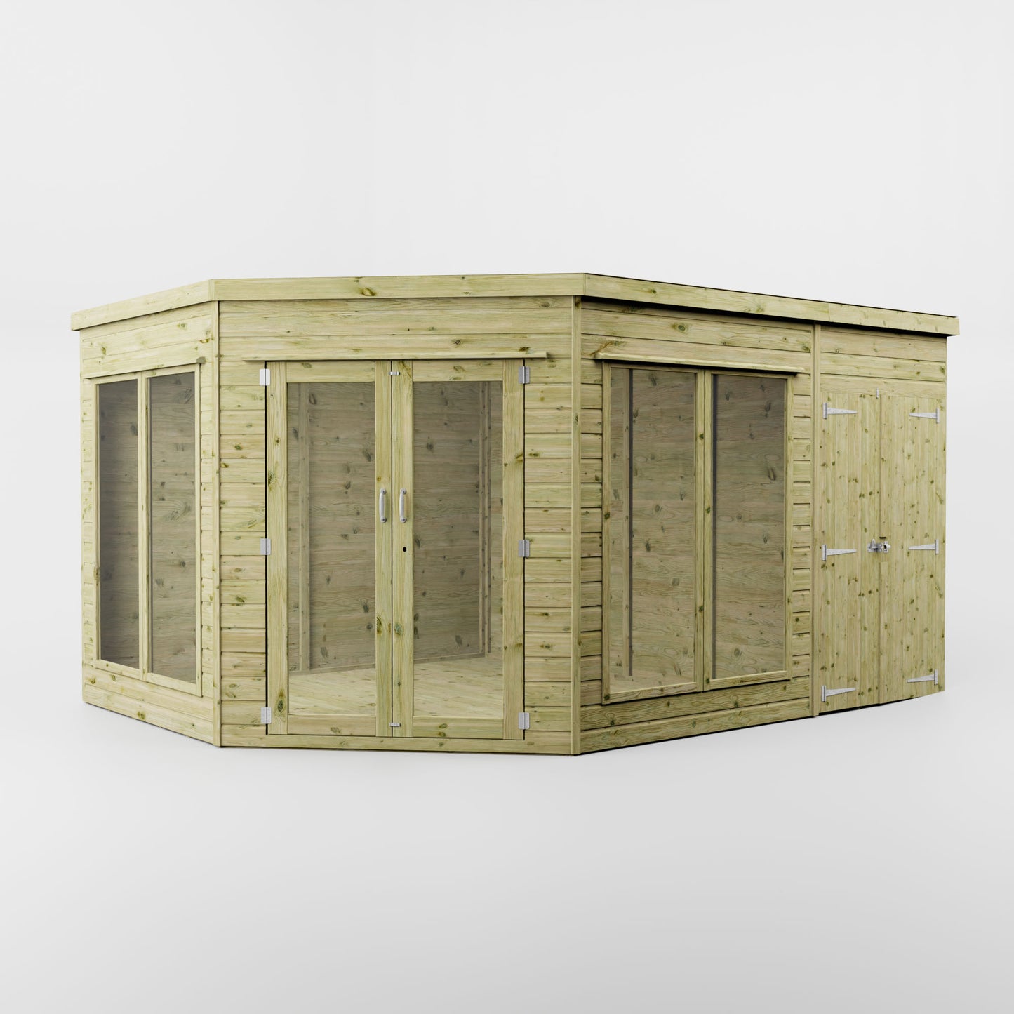 Premium Corner Summerhouse with side Shed 9'x13'