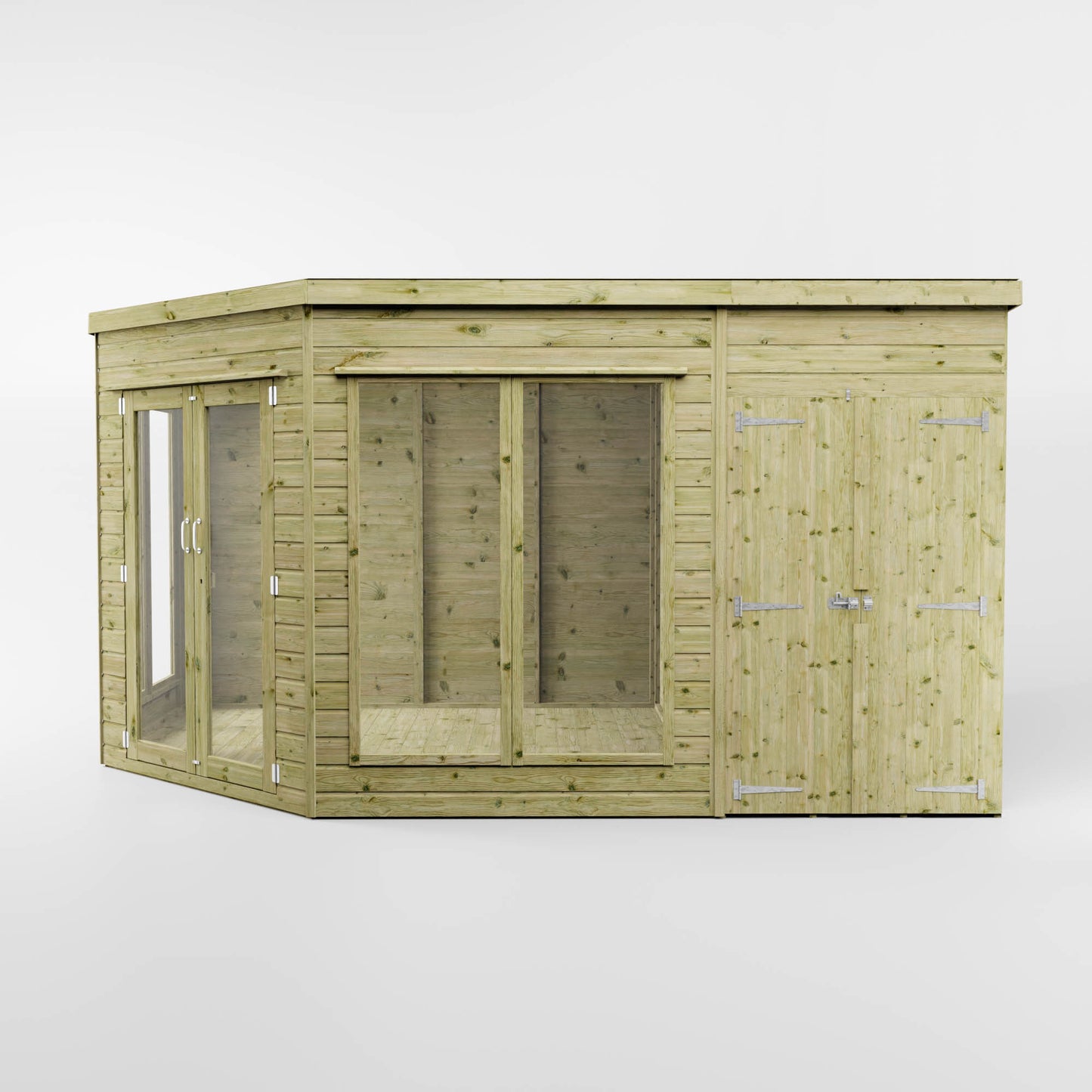 Premium Corner Summerhouse with side Shed 9'x13'